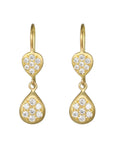 20K Gold Double Pear Shape Pave Diamond Up / Down Earrings