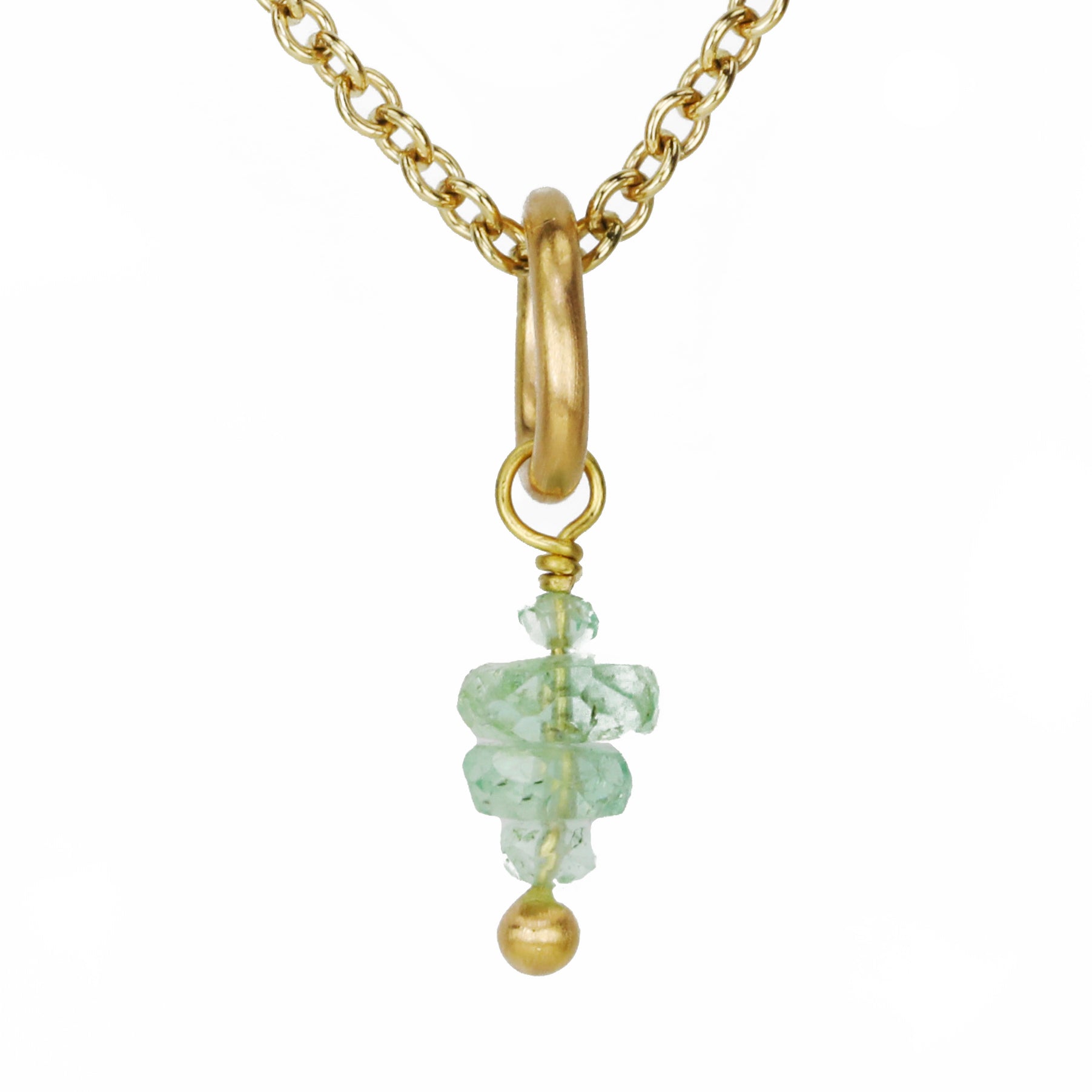 Caroline Ellen 20K Gold Faceted Graduated Emerald "Stick" Pendant