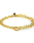 Caroline Ellen 20K Gold Double Wrap Bracelet with Black Diamond