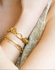 Caroline Ellen 20K Gold Handmade "Flattened Paperclip" Chain Bracelet