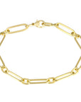 Caroline Ellen 20K Gold Handmade "Flattened Paperclip" Chain Bracelet