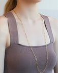 20K Gold Handmade "Flattened Paperclip Link" Necklace