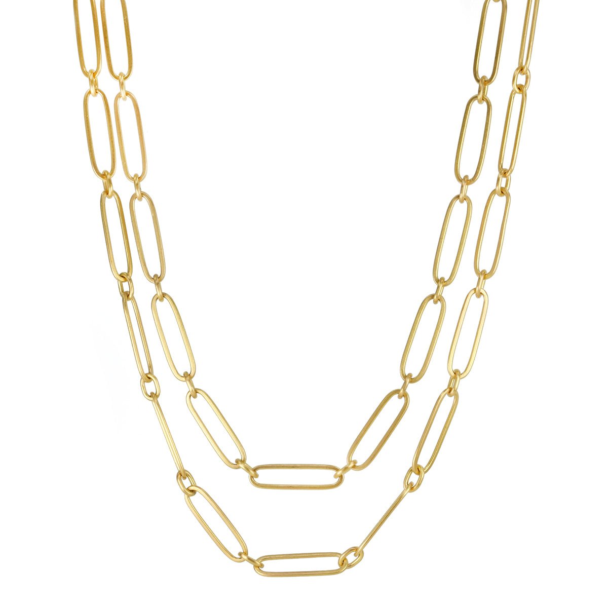 20K Gold Handmade "Flattened Paperclip Link" Necklace