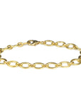 20K Gold Handmade Larger "Mini" Flat Link Bracelet - Peridot Fine Jewelry - Caroline Ellen