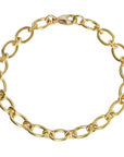 20K Gold Handmade Larger "Mini" Flat Link Bracelet - Peridot Fine Jewelry - Caroline Ellen