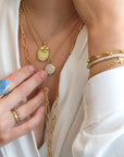Caroline Ellen 20K Gold Handmade Long Flattened Paperclip Link Necklace