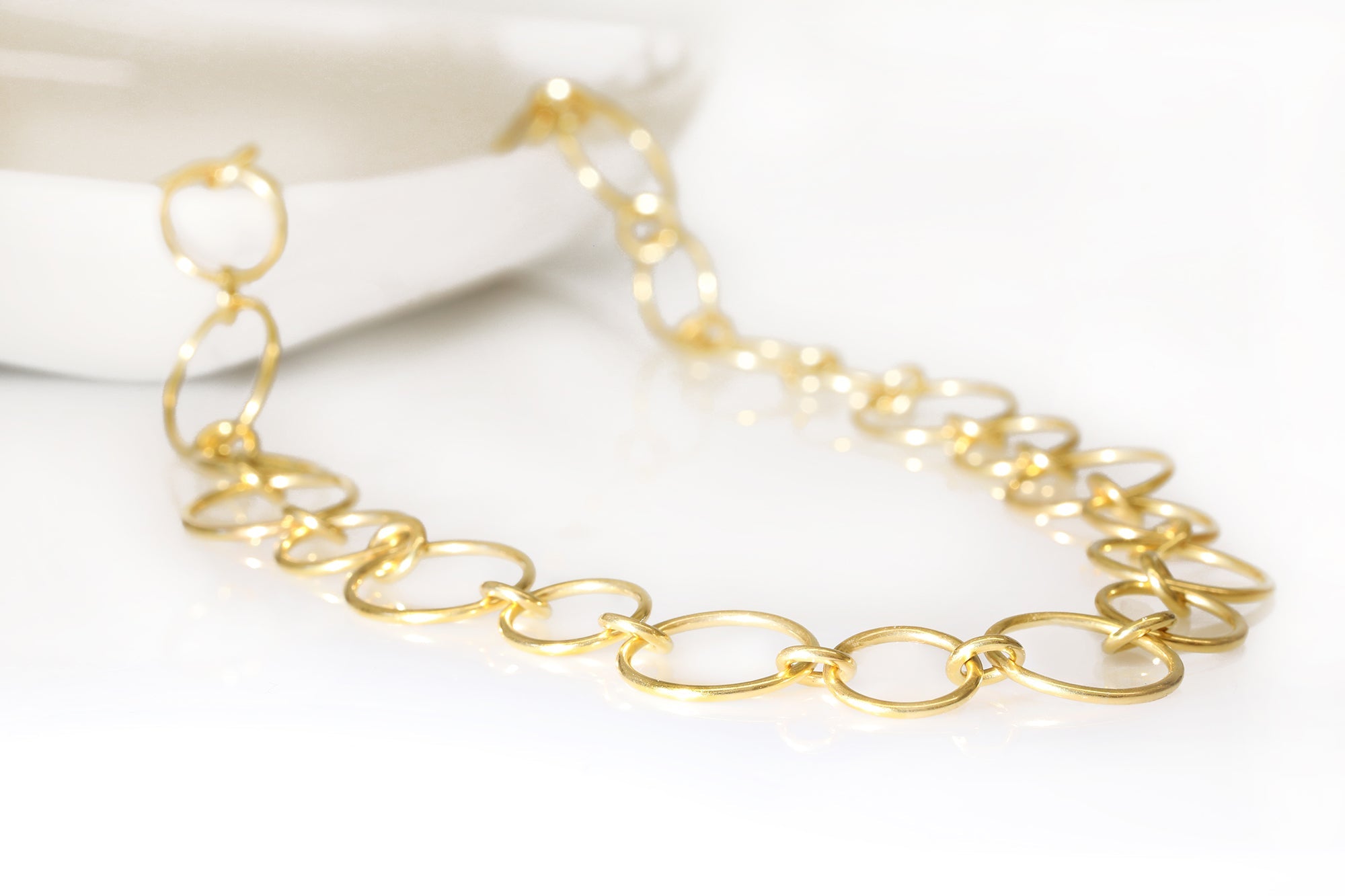 20K Gold Handmade Round "Airy Link" Chain