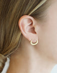 20K Gold Horizontal Graduated Open Oval Studs