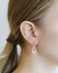 Caroline Ellen Mini Pear-Shaped "Doorknocker" Earrings on Sculptural Ear Wires