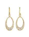 20K Gold Mini Pearshape "Doorknocker" Earrings with Pave Diamonds - Peridot Fine Jewelry - Caroline Ellen