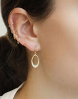 20K Gold Mini Pearshape "Doorknocker" Earrings with Pave Diamonds - Peridot Fine Jewelry - Caroline Ellen