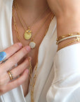 Caroline Ellen 20K Gold Narrow Slightly Rounded Ring with 10 Star-Set Blue Sapphires