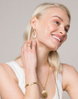 Caroline Ellen 20K Gold Oblong "Doorknocker" Earrings