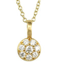 Caroline Ellen 20K Gold Pave Diamond "Mini Lentil" Pendant