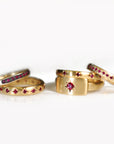 20K Gold Signet Ring with Single Star - Set Burmese Ruby - Peridot Fine Jewelry - Caroline Ellen