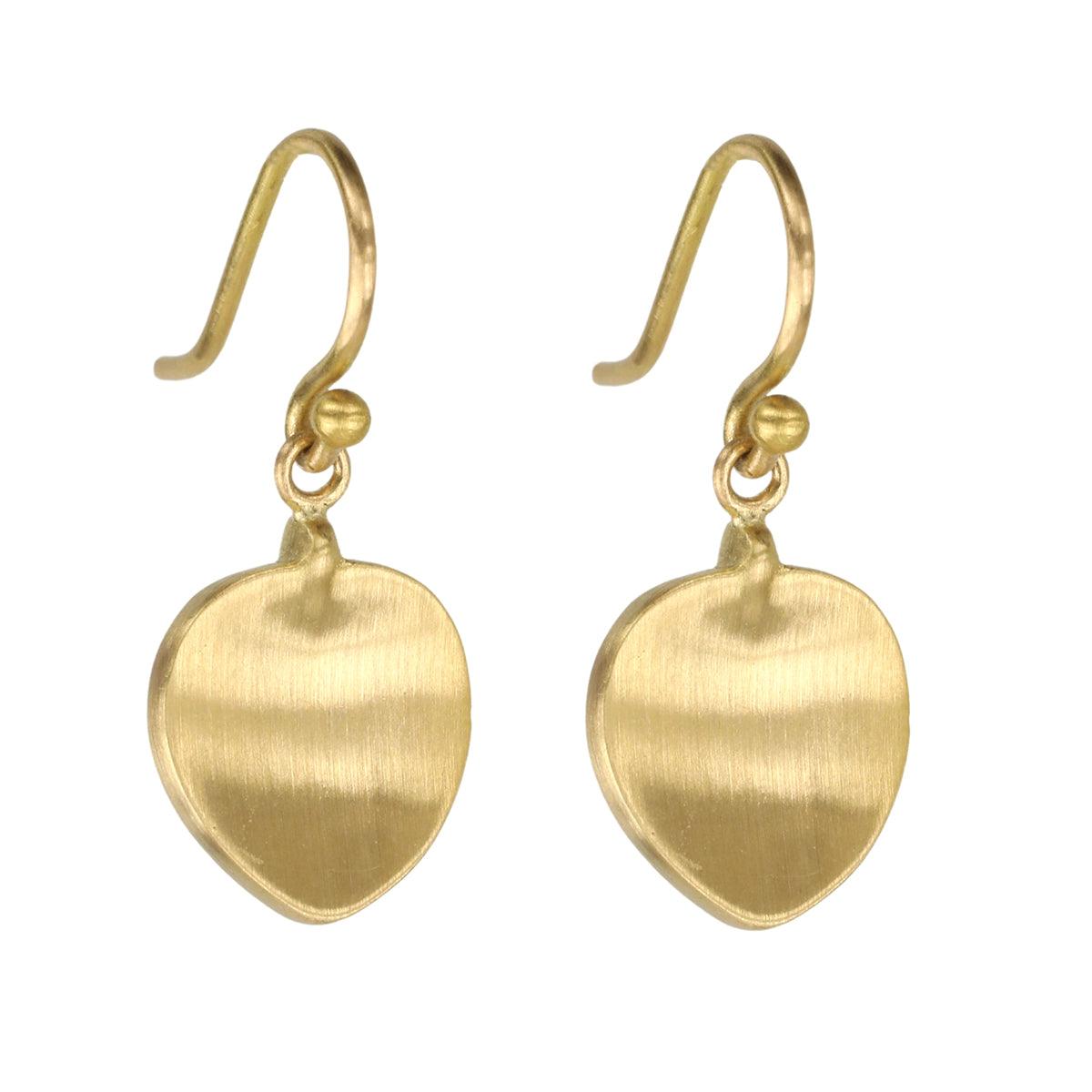Caroline Ellen 20 Karat Gold "Small Leaf" Earrings
