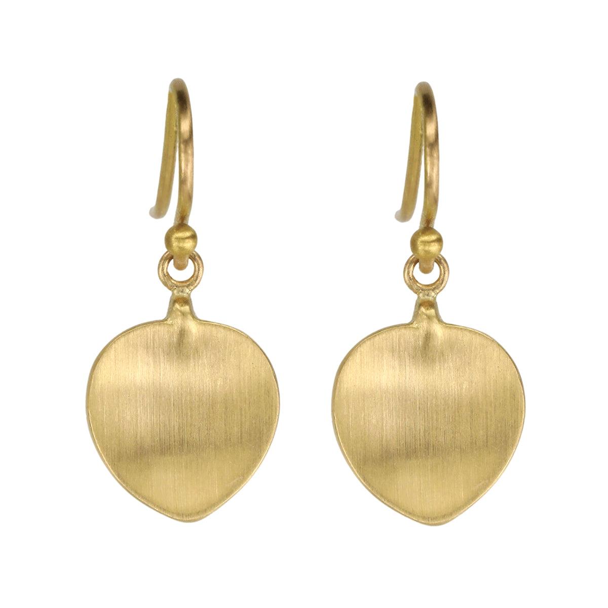 Caroline Ellen 20 Karat Gold "Small Leaf" Earrings