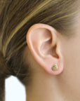 Caroline Ellen 20K Gold Teardrop Pave Cognac Diamond Studs