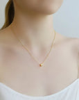 Caroline Ellen 20K Gold Wide Star-Set Diamond Rondelle Necklace
