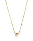 Caroline Ellen 20K Gold Wide Star-Set Diamond Rondelle Necklace