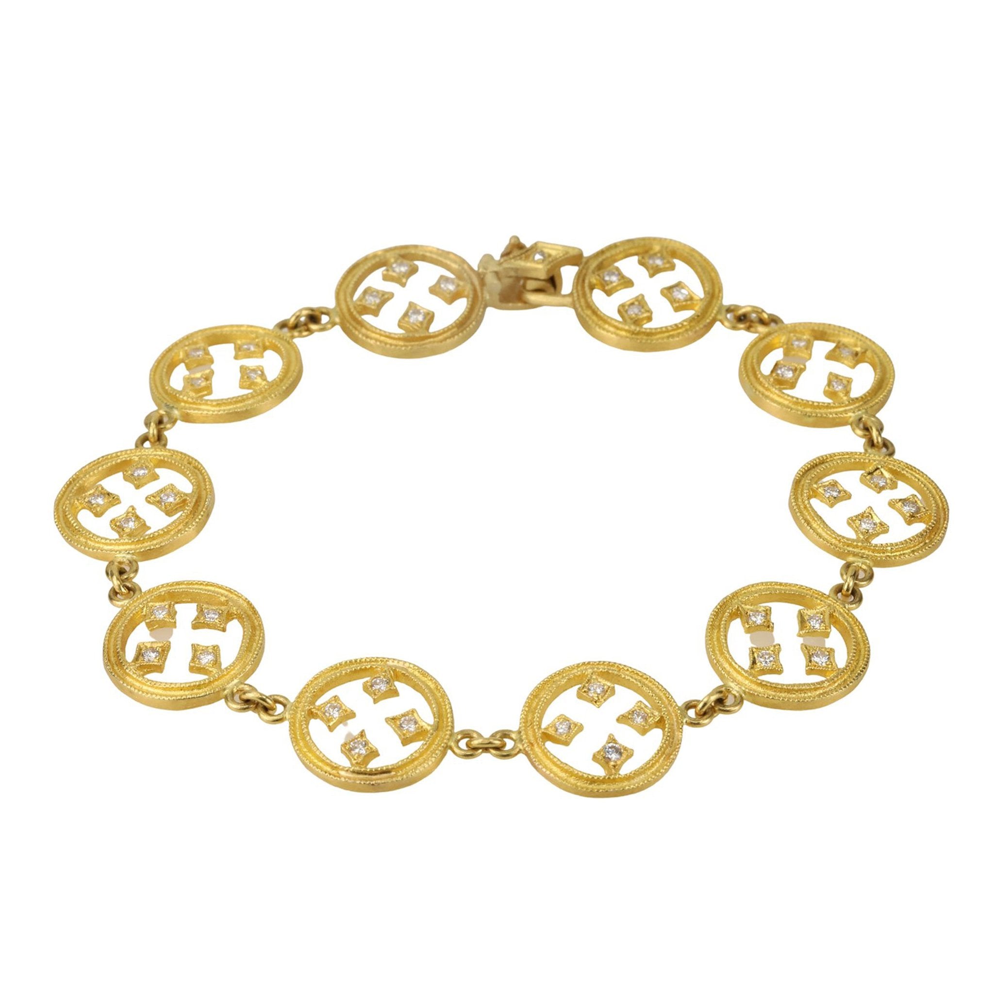 Cathy Waterman 22K Gold and Diamond "Stained Glass" Bracelet
