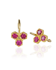 22K Gold and Ruby "Triple Hexagonal" Earrings - Peridot Fine Jewelry - Cathy Waterman