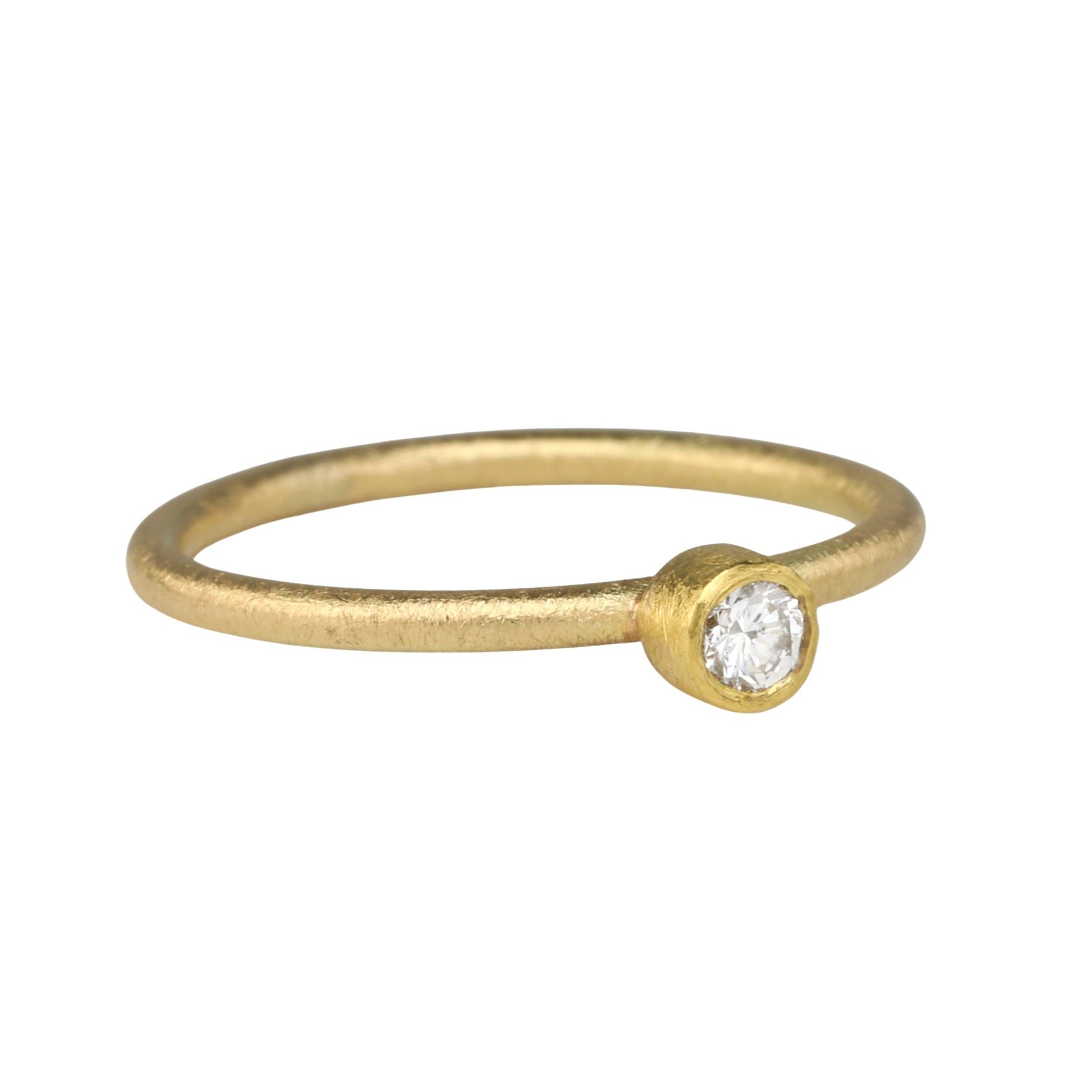 22K Gold Bezel-Set Diamond Ring - Peridot Fine Jewelry - Petra Class