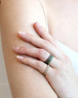 Cathy Waterman 22K Gold Blackened Blue Sapphire "Laurel" Band