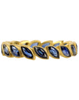 Cathy Waterman 22K Gold Blackened Blue Sapphire "Laurel" Band