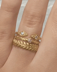 Cathy Waterman 22K Gold "Laurel Leaf" Ring