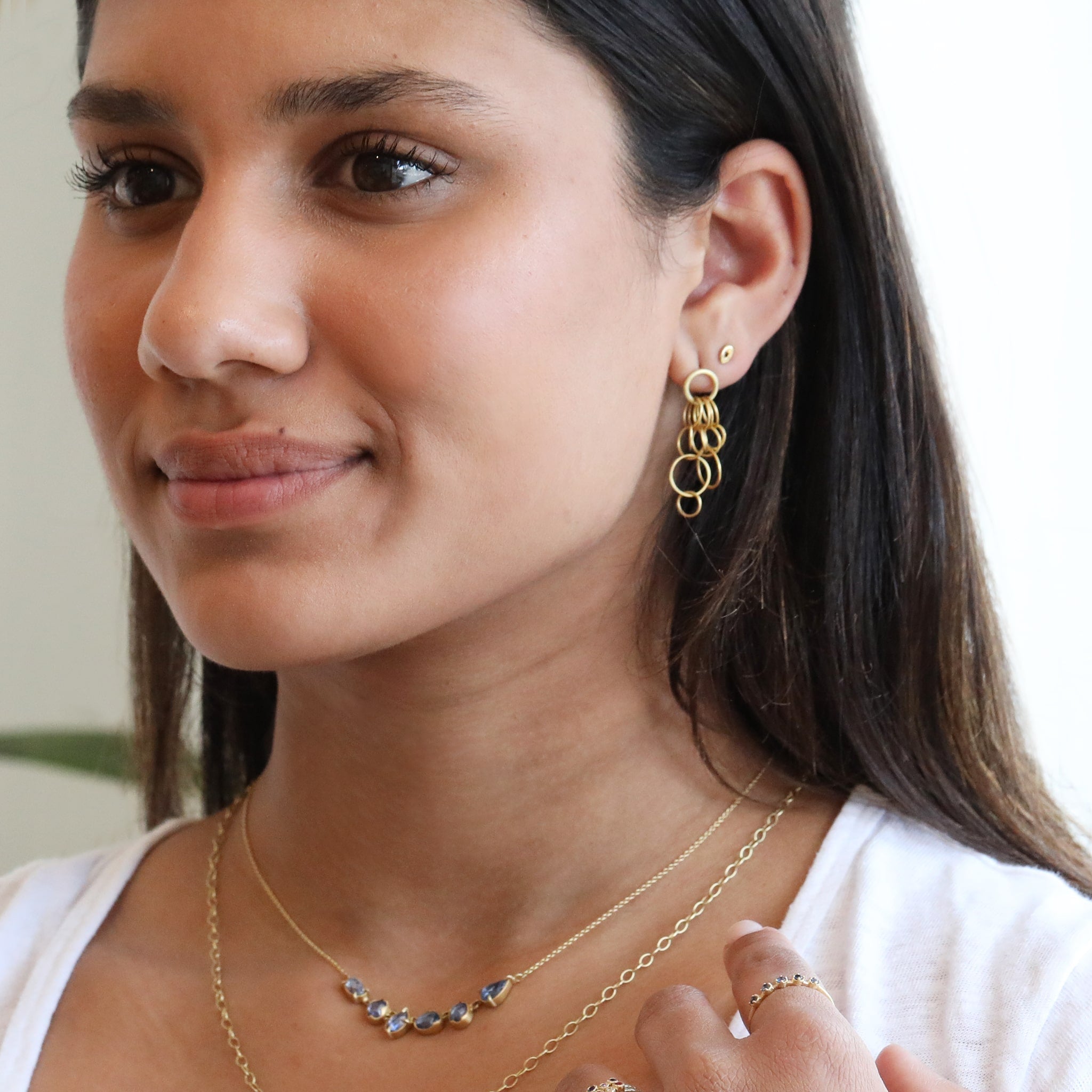 Rosanne Pugliese 22K Gold Mini "Fountain Circle" Earrings