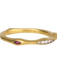 22K Gold Pave Diamond & Ruby "Eye of Horus" Ring - Peridot Fine Jewelry - Cathy Waterman