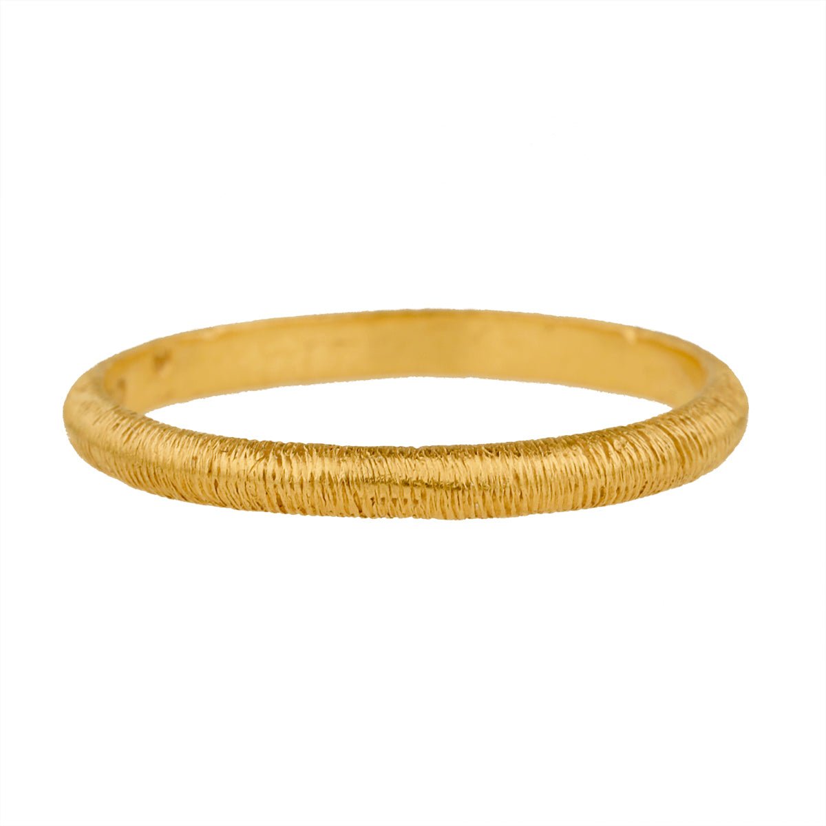 Cathy Waterman 22K Gold Rounded "Etched" Band