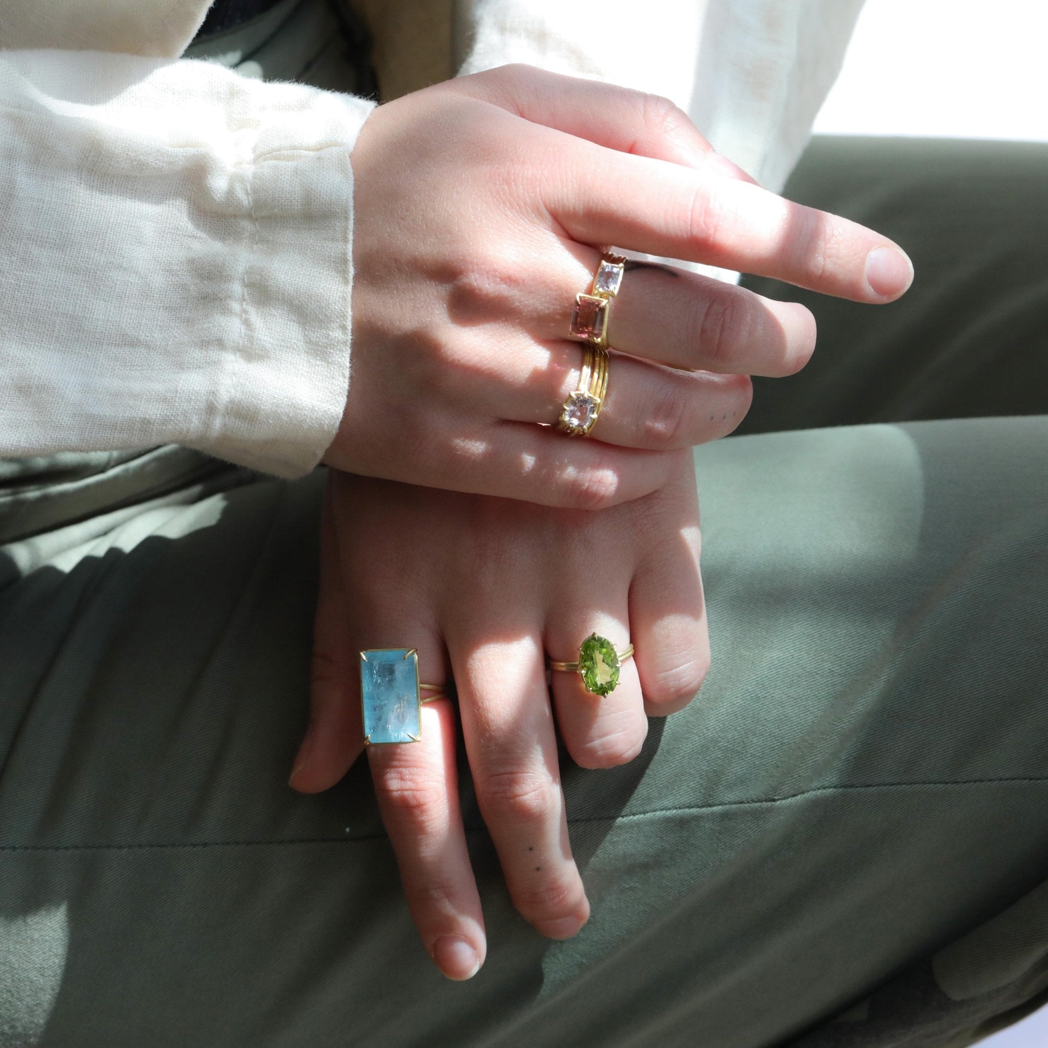 Rosanne Pugliese 22K Gold Thin Hammered Band