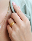 22K Gold Thin Hammered Band with Marquise Ruby - Peridot Fine Jewelry - Cathy Waterman