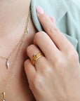 22K Gold Thin Hammered Band with Square Burmese Ruby "Floating Bezel" - Peridot Fine Jewelry - Cathy Waterman