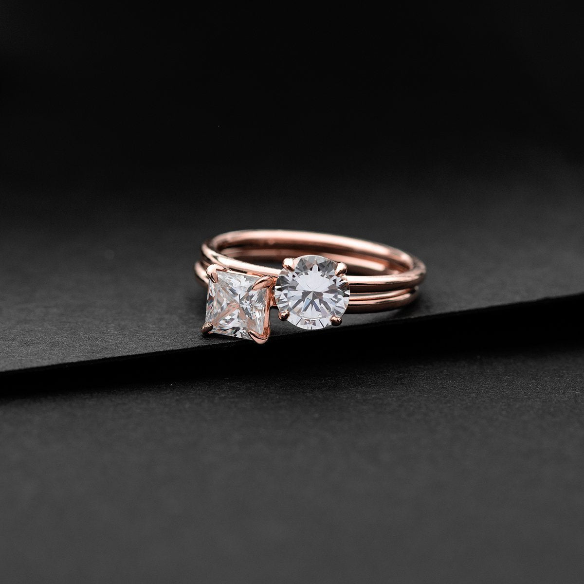 18K Rose Gold 18K Yellow Gold 18K White Gold Platinum Round Princess 