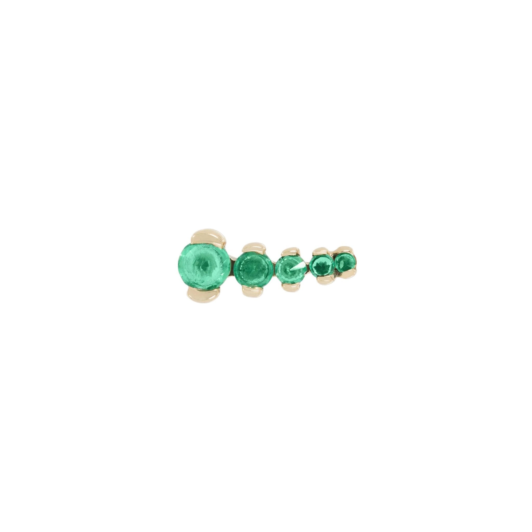 9K Gold Prong-Set Graduated Emerald Stud - Peridot Fine Jewelry - Metier by Tomfoolery