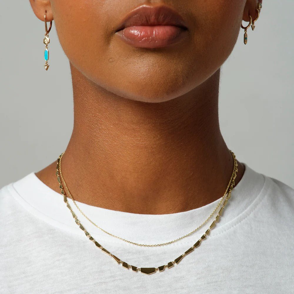 9K Gold "Tesserae" Multi-Shape Necklace - Peridot Fine Jewelry - Metier by Tomfoolery