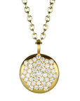 Gold and Pave Diamond Extra Large "Lentil" Pendant