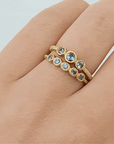 Gold Five Bezel-Set Montana Sapphire Ring