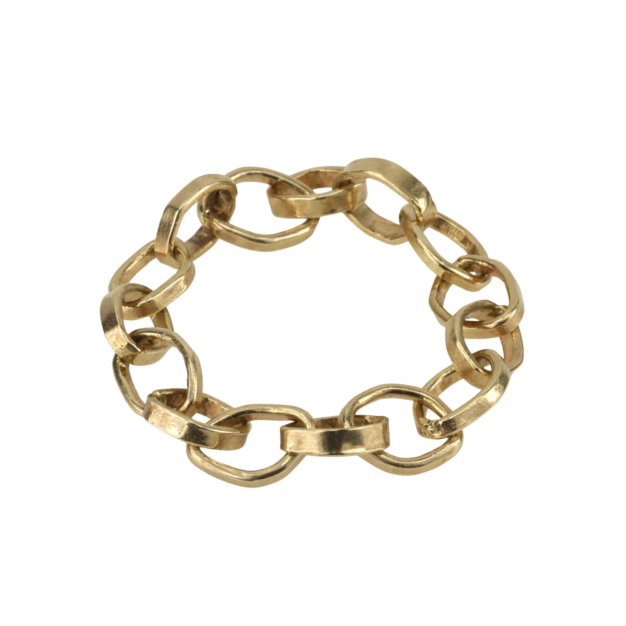 "Amy" 14 Karat Yellow Gold 20 Gauge Flexible Chain Ring - Peridot Fine Jewelry - Sarah Macfadden