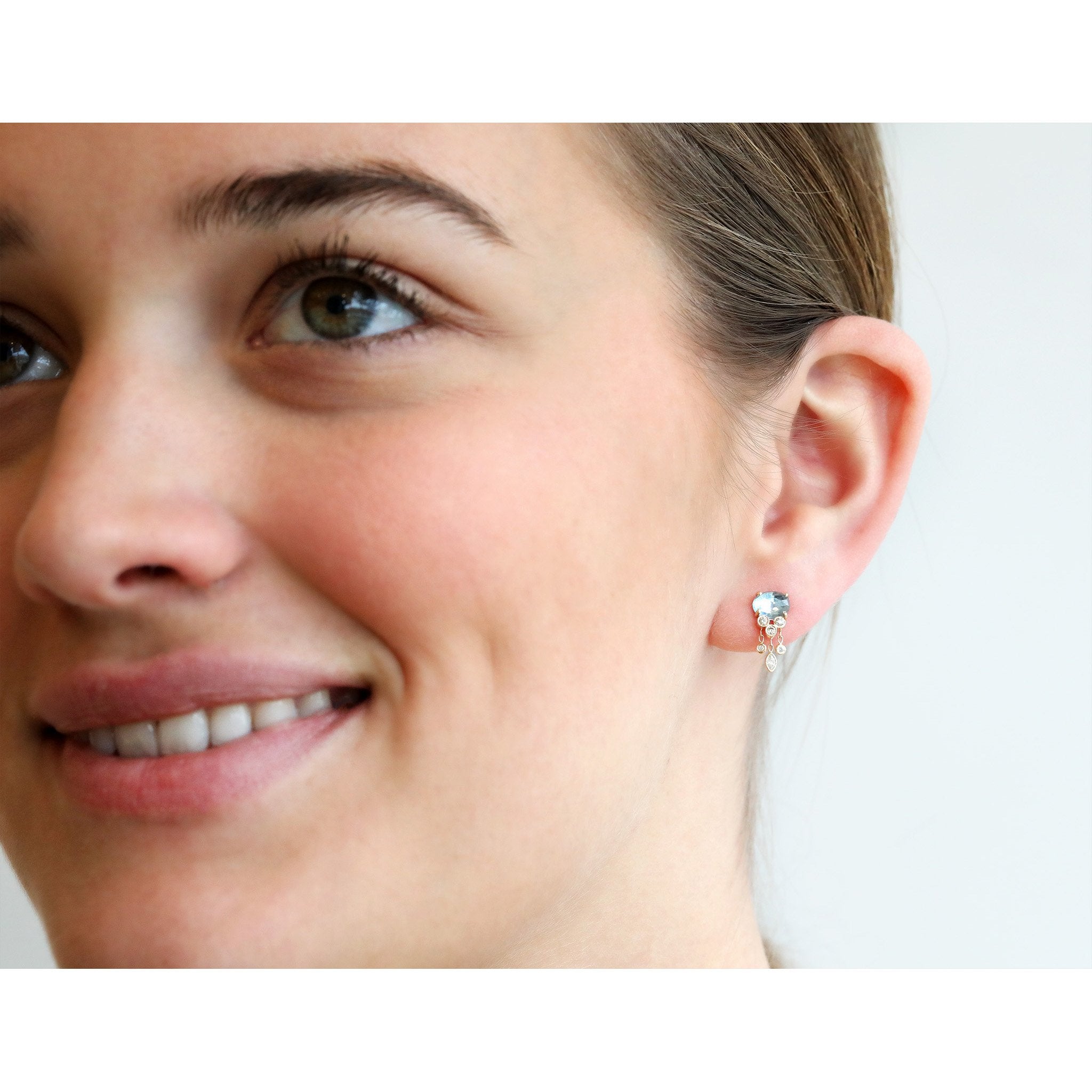 Aquamarine and Diamond "Jelly Fish" Earrings