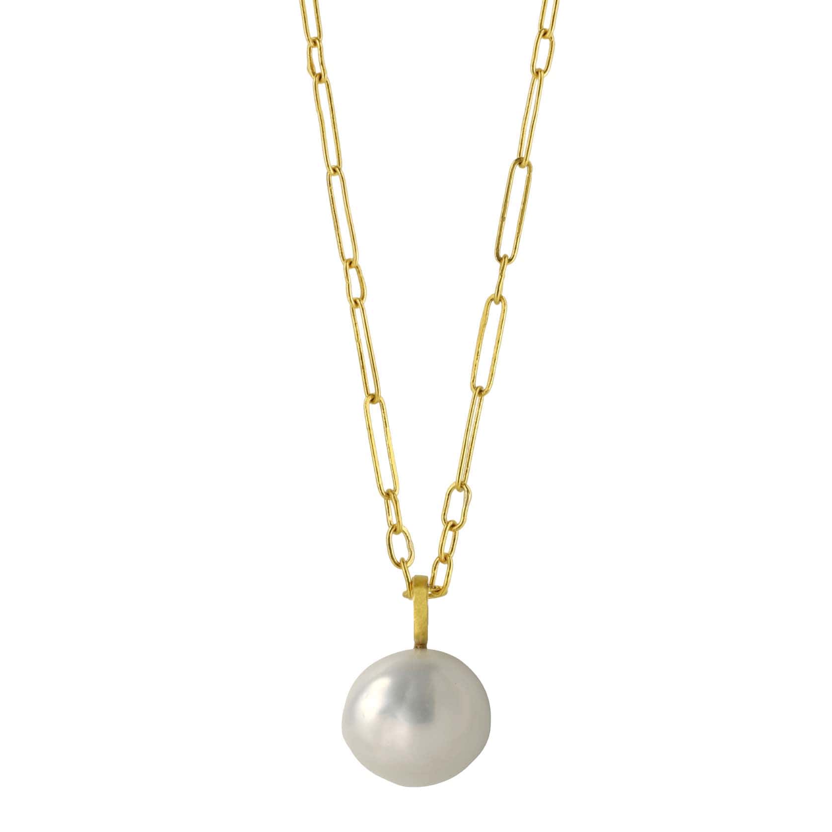 Rosanne Pugliese Baroque South Sea Pearl Set On 22 Karat Yellow Gold Bale