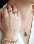 Bezel-Set Oval Faceted Sapphire Ring - Peridot Fine Jewelry - Petra Class