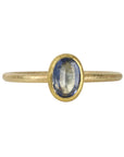 Bezel-Set Oval Faceted Sapphire Ring - Peridot Fine Jewelry - Petra Class