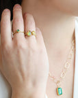 Bezel-Set Teardrop Ethiopian Opal Ring - Peridot Fine Jewelry - Petra Class