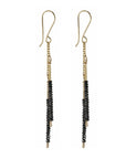 Black Spinel Chain Drop Earrings