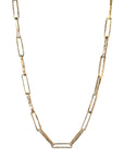 "Cary York" Gold Rectangular Link Necklace - Peridot Fine Jewelry - Sarah Macfadden