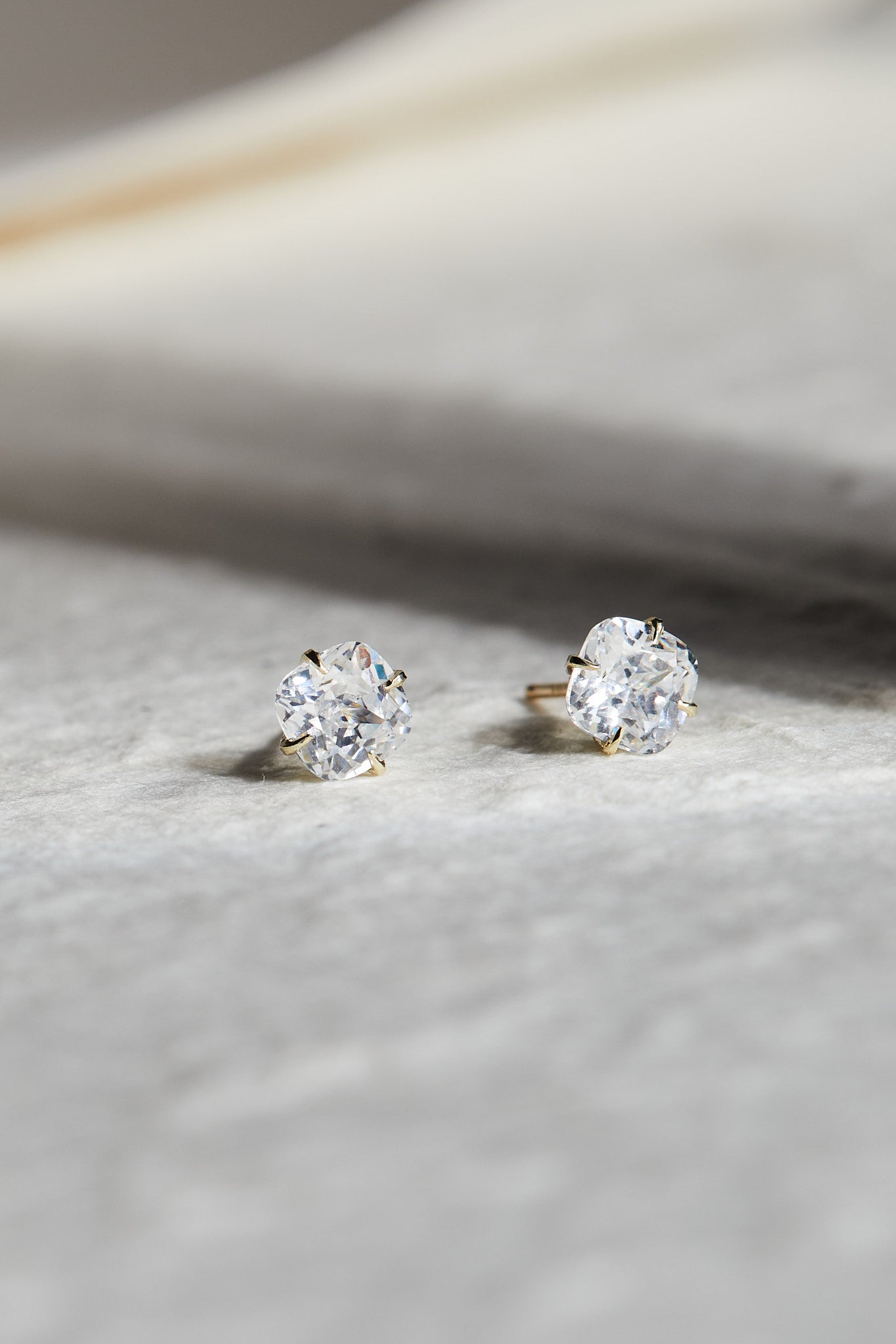 Cushion Shaped Prong-Set Diamond Studs - Peridot Fine Jewelry - ILA